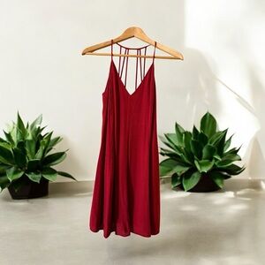 Forever 21  Burnt Red Orange Midi Dress with Vibrant Style